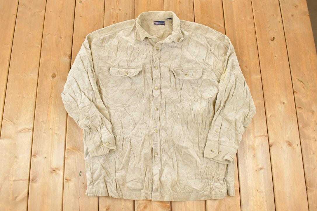 Vintage 1990s Faded Glory Corduroy Button Up Shirt Men's L