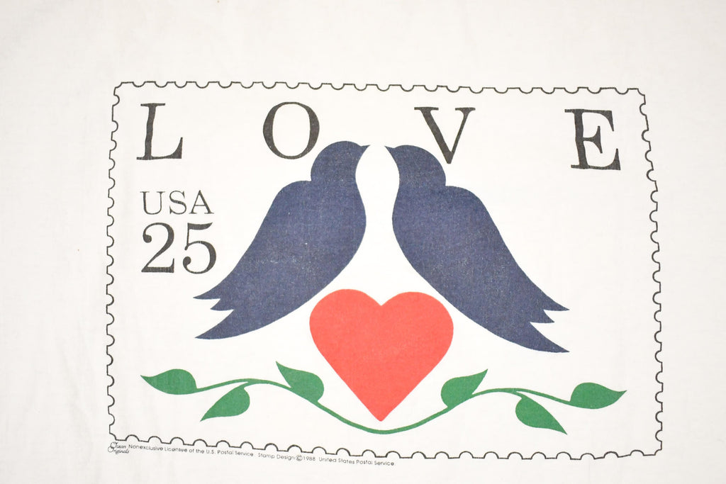 Vintage 1990s Love Birds Text Logo Souvenir Travel T-Shirt Women's XL