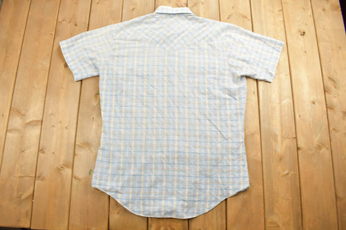 Vintage 1990s Roebucks Flannel Button Up Shirt / 1990s Button Up / Vintage Flannel / Plaid Shirt / Button Down / Western / Casual