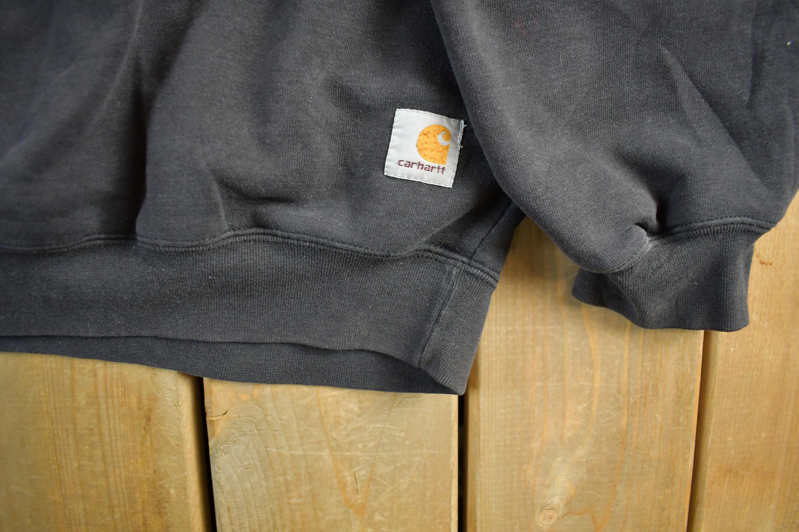 Vintage 1990s Distressed Carhartt Thermal Lined Crewneck Sweatshirt Mens 3XL Tall