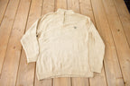 Vintage Y2K Chaps Embroidered Logo Quarter Zip Knit Sweater Size M