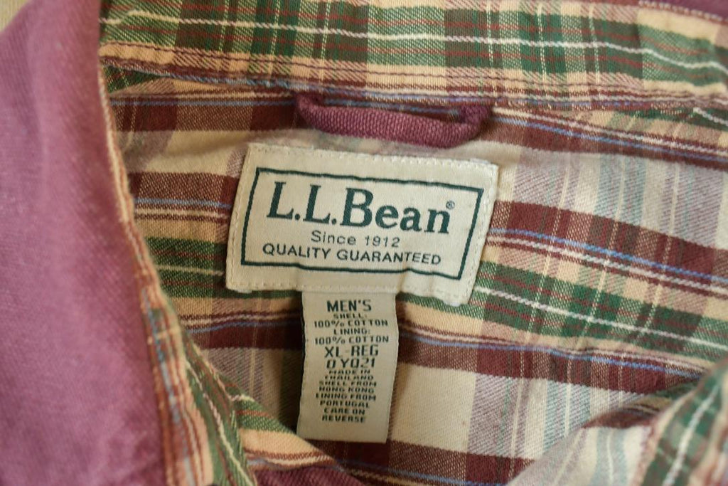 Vintage Y2K Plaid Lined Light Jean Jacket Made In USA