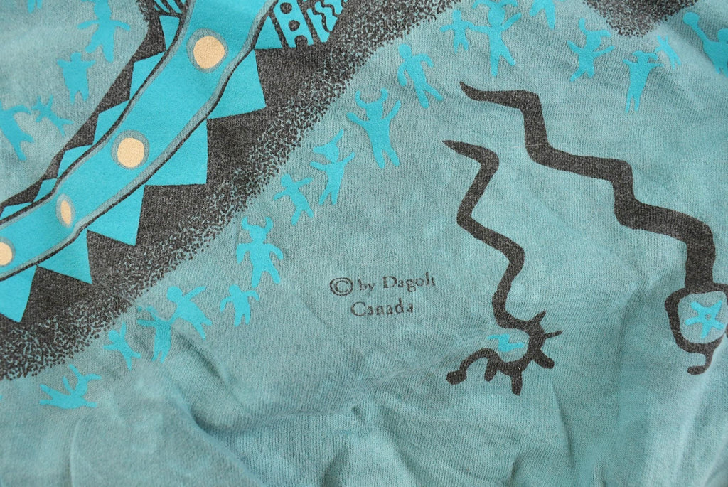 Vintage 1990s Dagoli Native American Art Graphic Crewneck Sweatshirt Men's M /