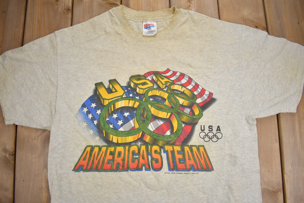 Vintage 1990s USA Americas Team Olympic Graphic T Shirt