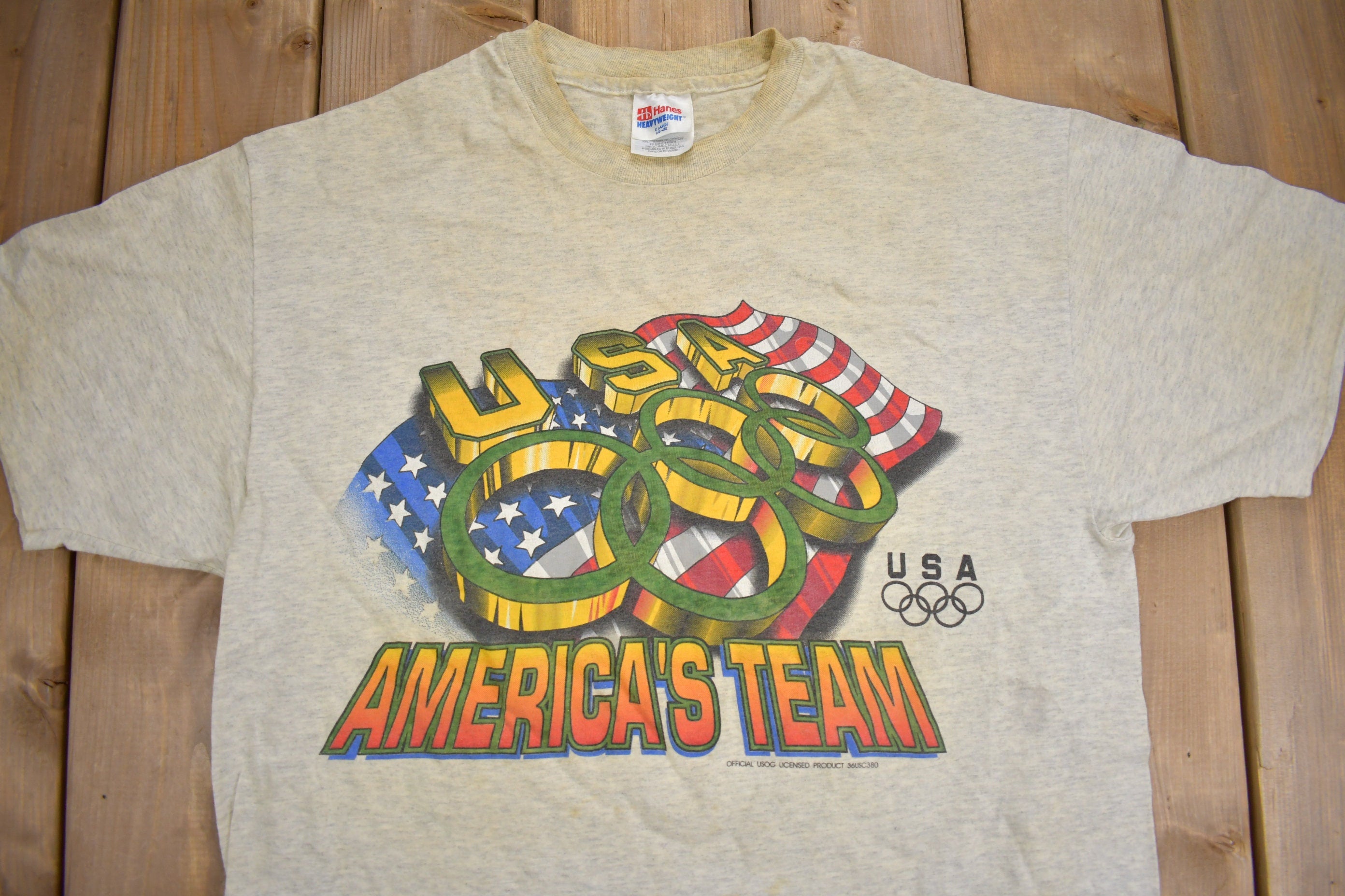 Vintage 1990s USA Americas Team Olympic Graphic T Shirt