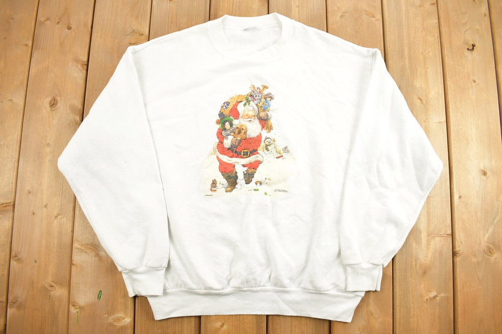 Vintage 1990s Father Christmas Graphic Crewneck Sweatshirt