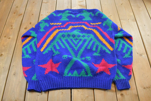 Vintage 1990s Gant Wool Knit Abstract Pattern Crewneck Sweater / 90s Crewneck / Preppy Knits