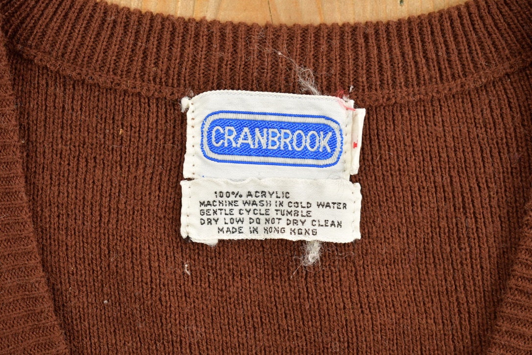 Vintage 1980s Brown Knitted Sweater Vest