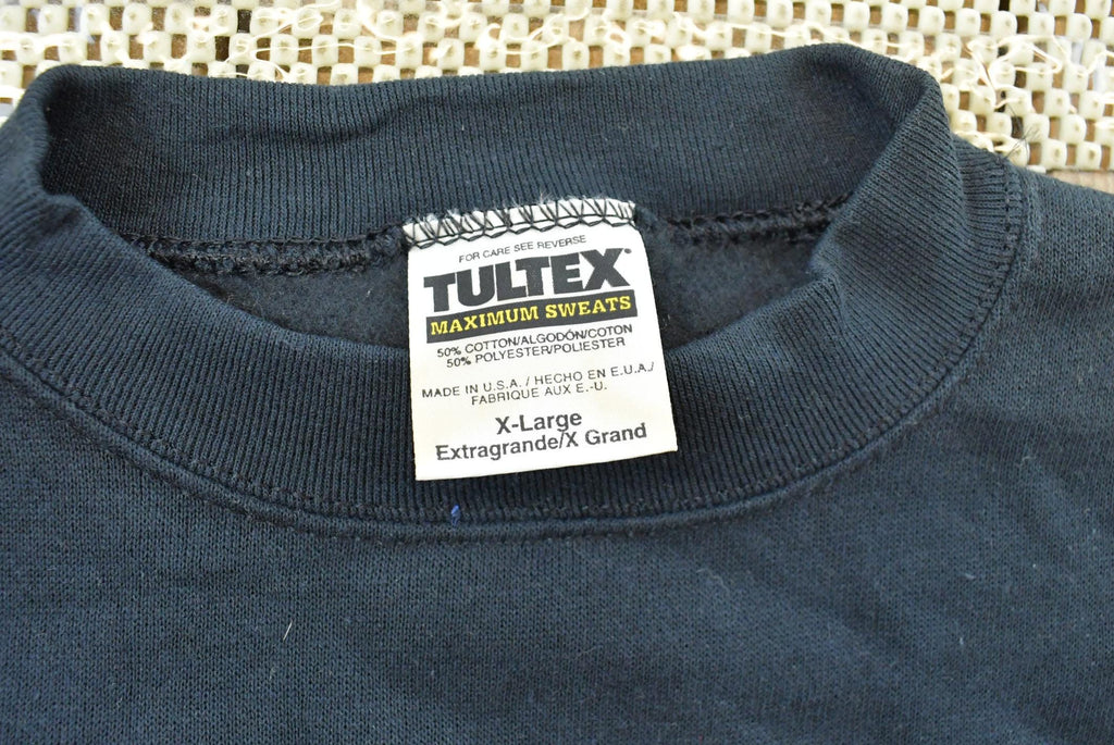 Vintage 1990s Blank Black Tultex Crewneck Sweatshirt Men's XL