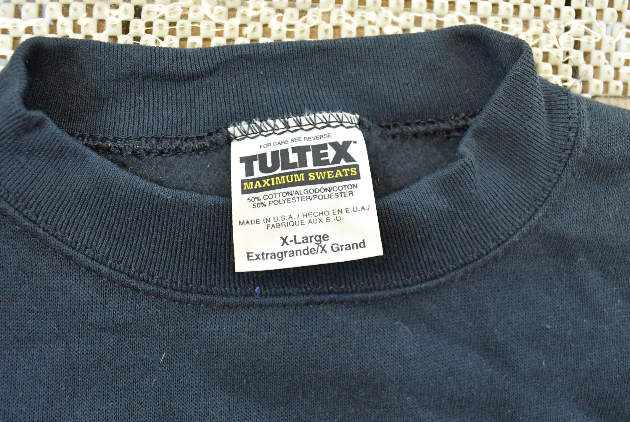 Vintage 1990s Blank Black Tultex Crewneck Sweatshirt Men's XL