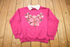 Vintage 1990s Cute Floral Theme Lee Collared Crewneck Sweater