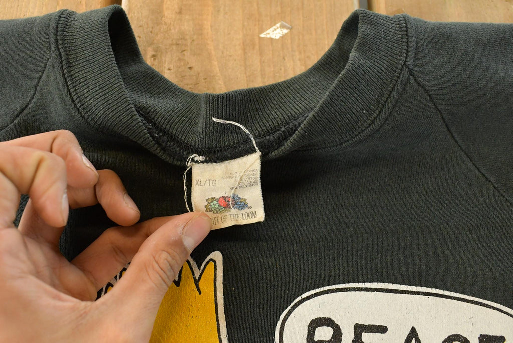 Vintage 1990s Bart Simpson Peace Man Graphic Crewneck Sweatshirt Men's XL