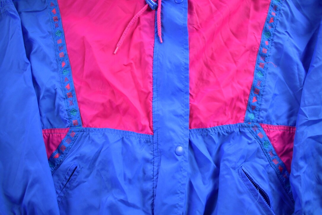 Vintage 1980s Lady Footlocker Color Block Windbreaker Jacket Size M