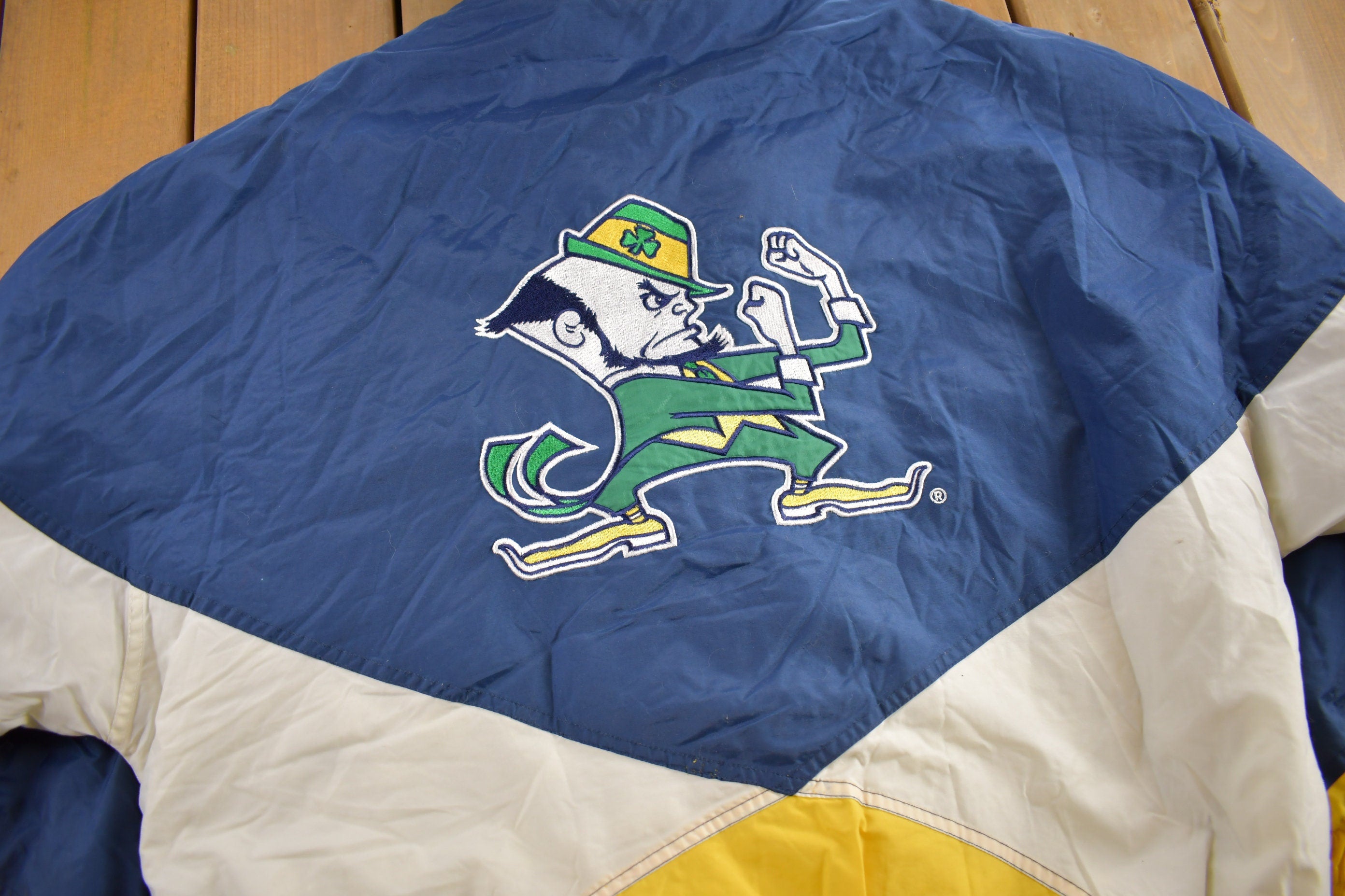Vintage 1990s University of Notre Dame Fighting Irish Collegiate Jacket  Logo Athletic  Varsity Jacket  Sportswear  Americana