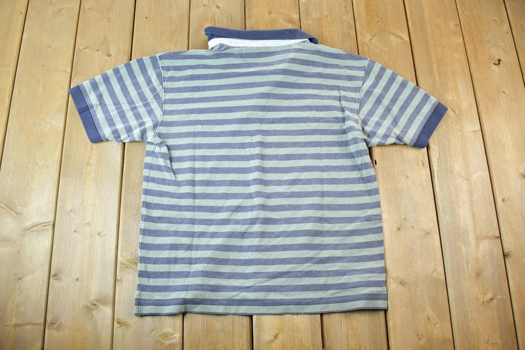 Vintage 1990s LL Bean Striped Button Up Polo Style Shirt