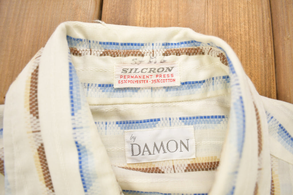 Vintage 1980s Damon Silcron Abstract Button Up Shirt