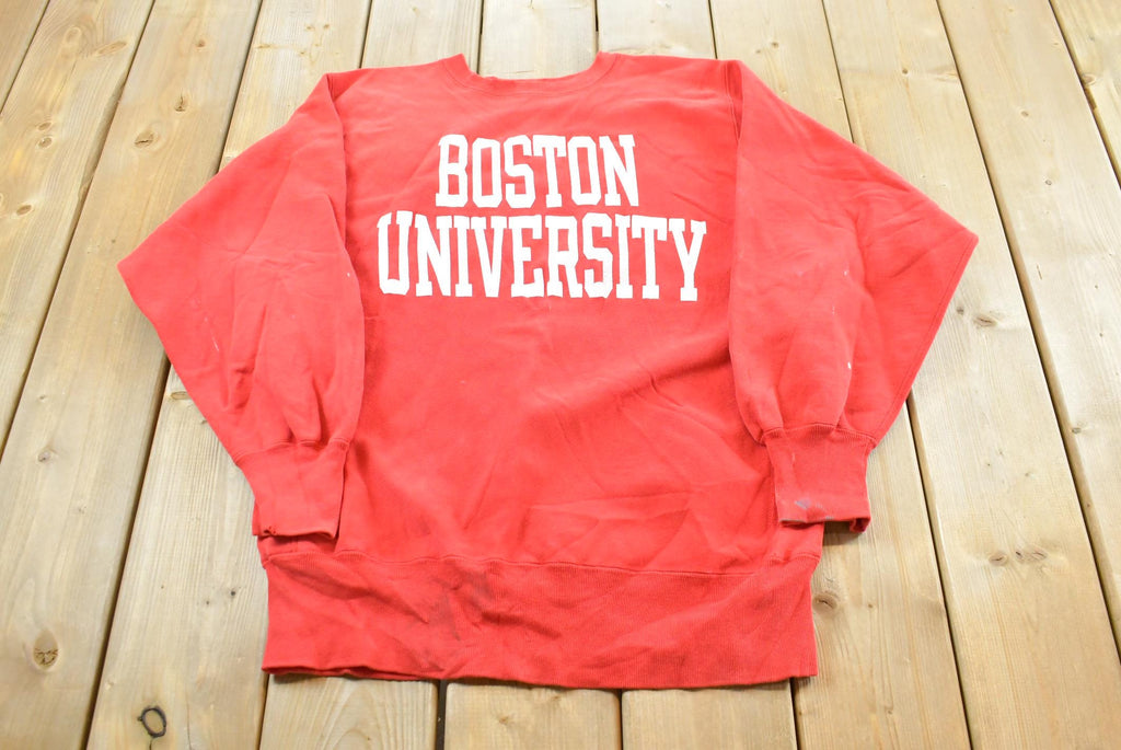 Vintage 1990s Boston University Collegiate Champion Reverse Weave Crewneck Sweatshirt Mens L /