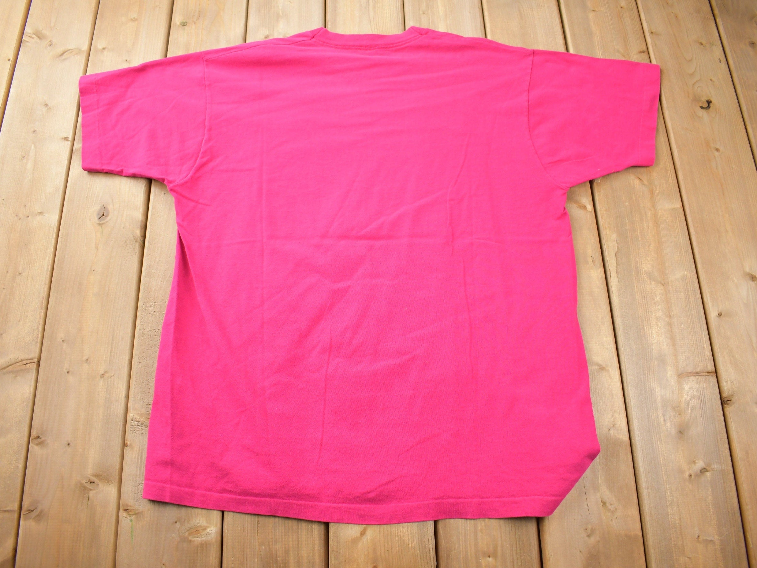 Vintage 1990s Fruit Of The Loom Blank Pink T Shirt