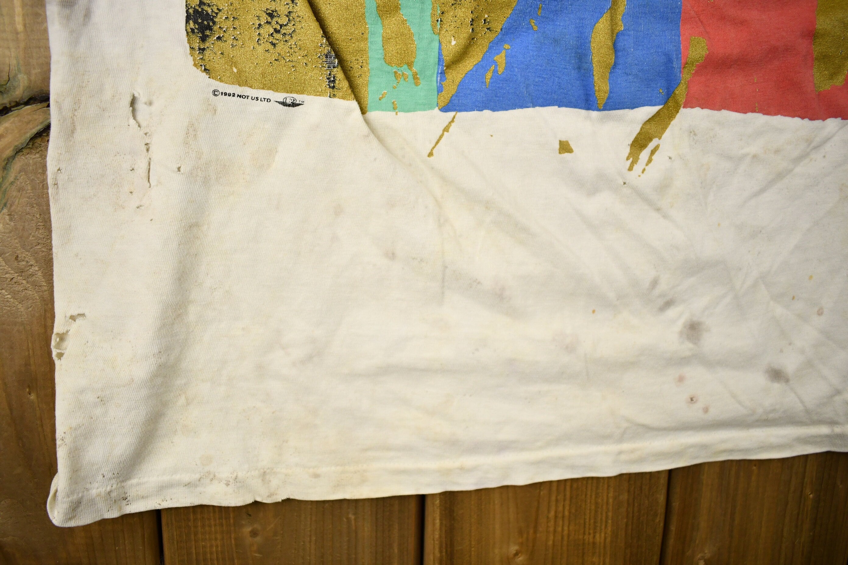 Vintage 1992 U2 Zoo TV Outside Broadcast Tour Band T-shirt