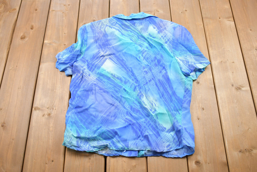 Vintage 1990s Via Moda Abstract All Over Button Up Shirt