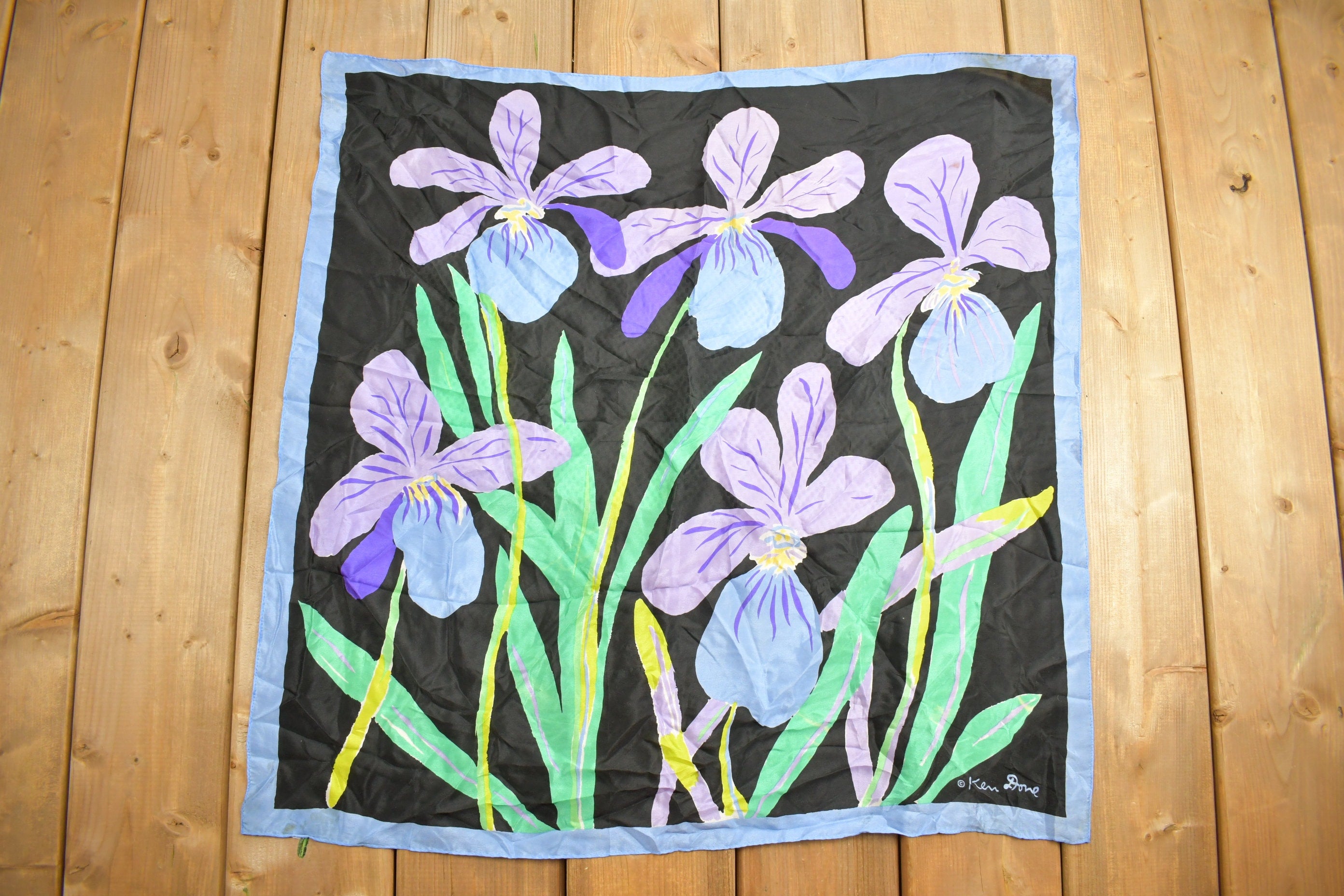 Vintage 1980s Ken Done Floral Scarf