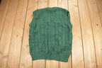 Vintage 1990s Roundtree & Yorke Cable Knit Cardigan Sweater Vest