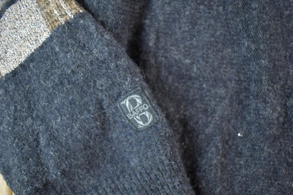 Vintage 1990s Baffo Wool Knit Abstract Pattern Crewneck Sweater