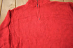 Vintage Y2K Chaps Embroidered Logo Quarter Zip Knit Sweater Size M