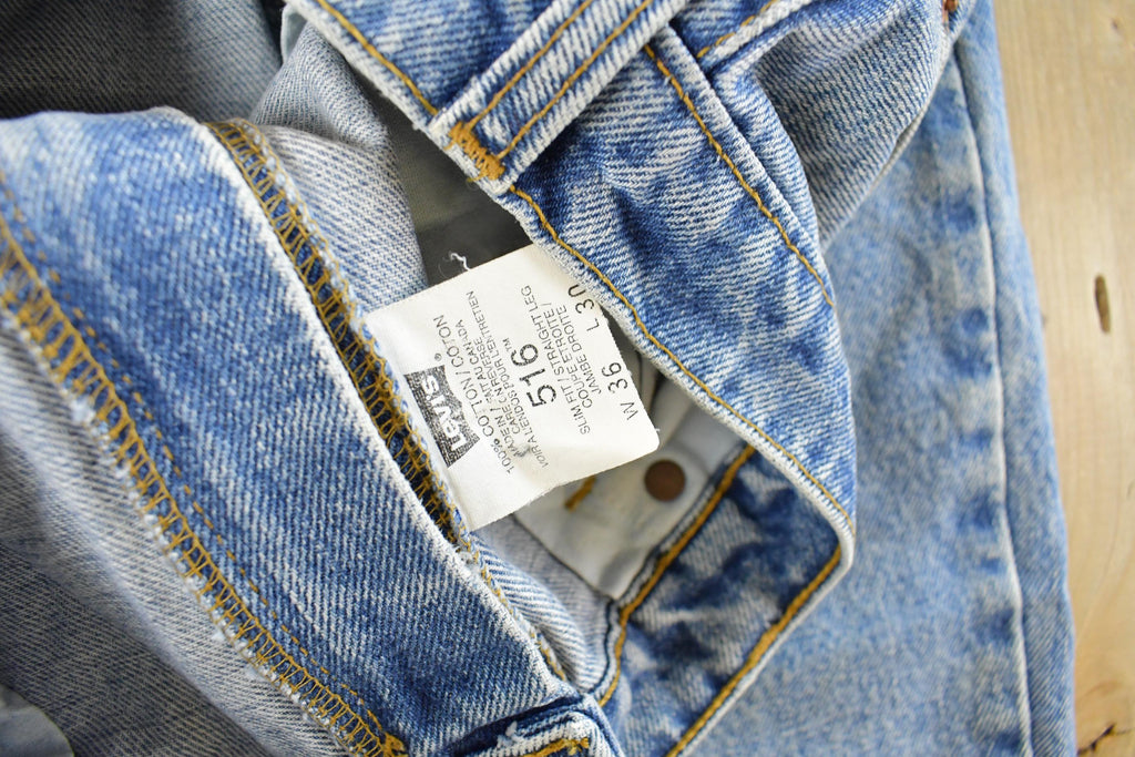 Vintage 1990s Levi's 516 Slim Straight Fit Denim Jeans Men's Size 34 x 29