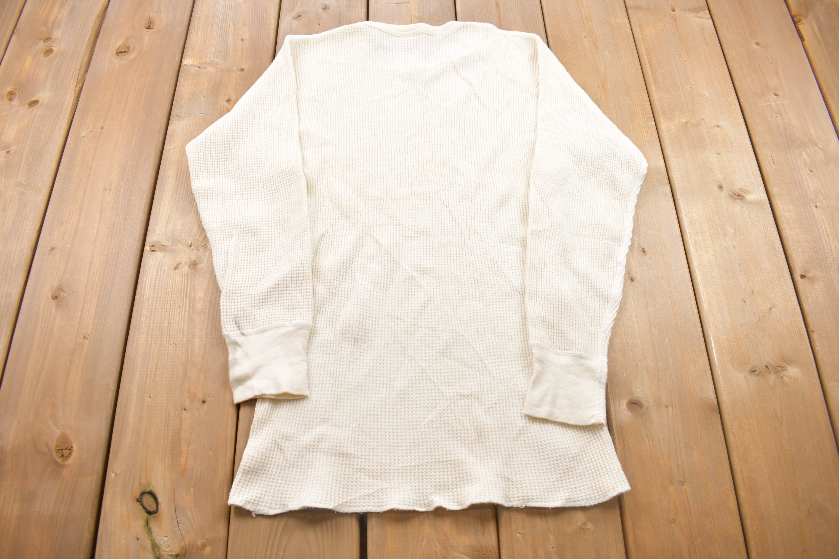 Vintage 1980s Blank Thermal Shirt Made In USA