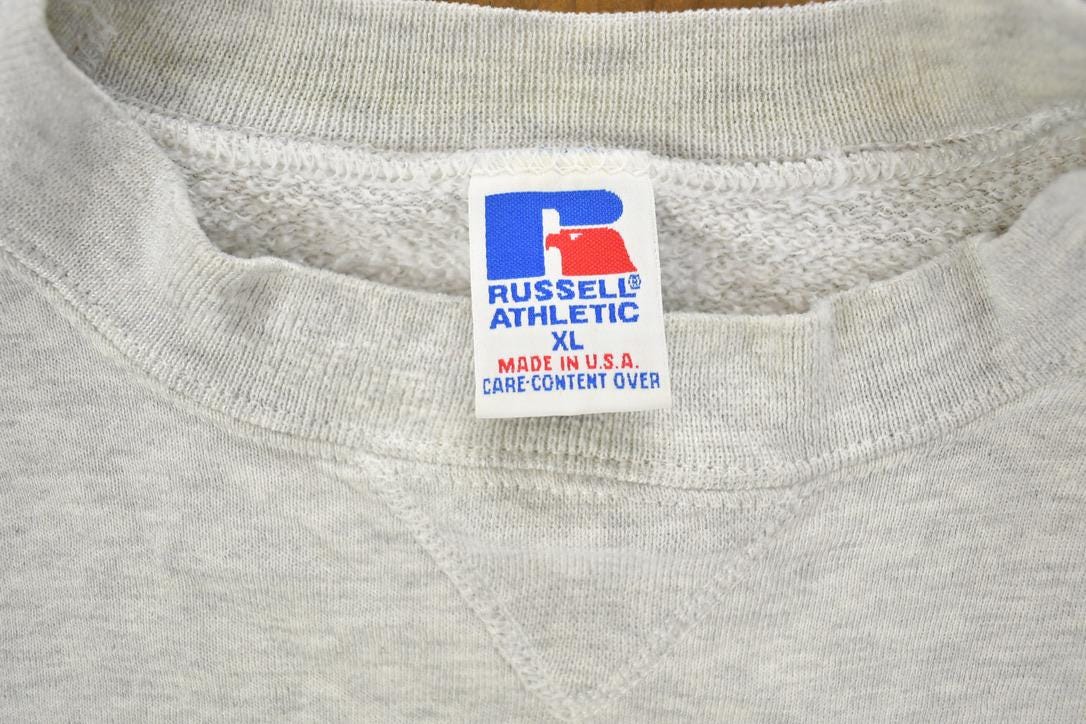 Vintage 1990s Russell Athletics Blank Heather Grey Crewneck Sweatshirt