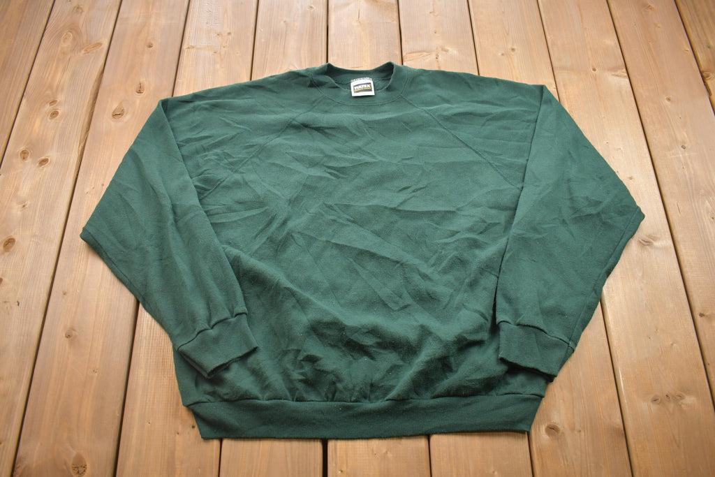 Vintage 1990s Tultex Blank Green Crewneck Sweatshirt