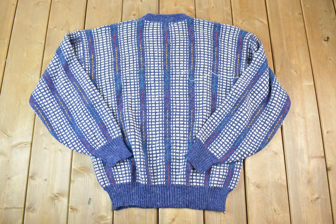 Vintage 1990s McGregor Maximum Knit Abstract Pattern Crewneck Sweater Made In 90s Crewneck