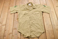 Vintage 1990s USMC Military Beige Blank Button Up Shirt