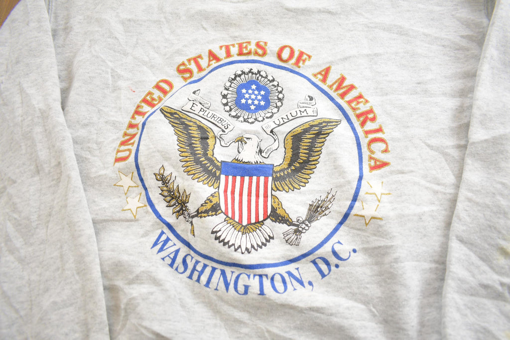 Vintage 1990s Washington D.C USA Souvenir Travel Crewneck Sweatshirt Made In USA