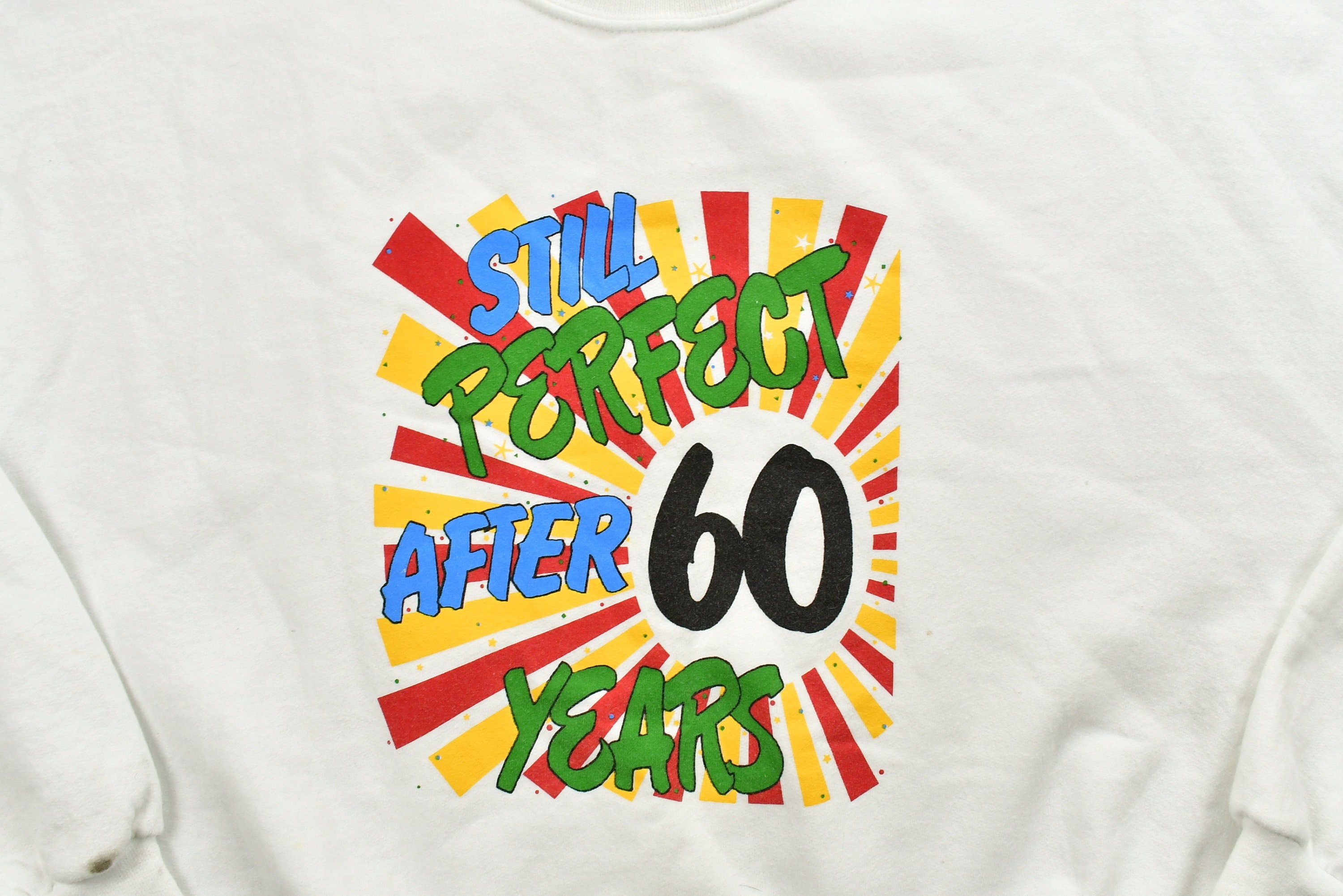 Vintage 1990's 60 Years Old Anniversary Novelty Crewneck Sweatshirt