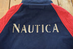 Vintage 1990s Nautica Navigation Reversible Fleece Jacket Men's Medium/ Embroidered Logo / Athletic Winter Sailing / Streetwear