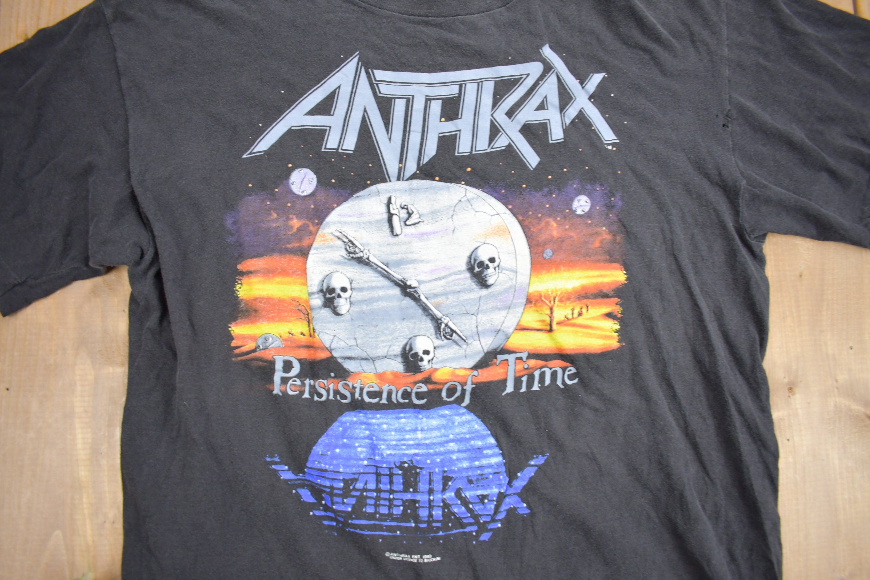 Vintage 1990 Anthrax Persistence Of Time Band T-shirt