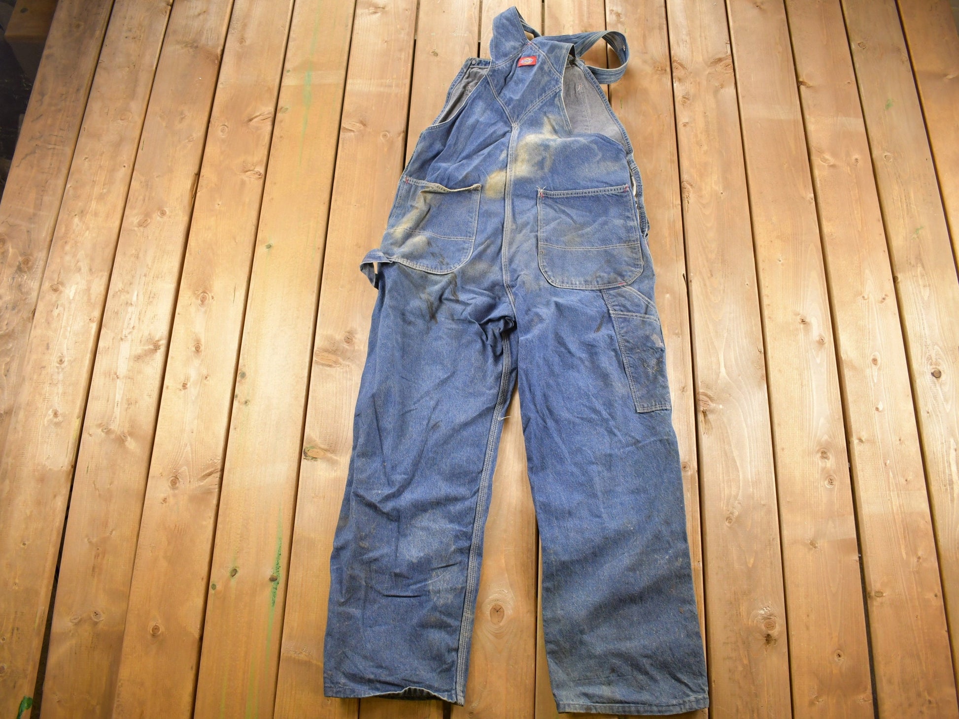 Vintage 1980s Dickies Denim Jean Overalls Size 36 x 29