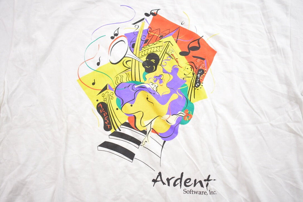 Vintage 1999 Ardent Software Inc. Abstract Graphic T-Shirt