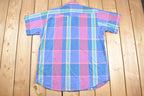 Vintage 1980s Plaid Pearl Snap Western Button Up Shirt