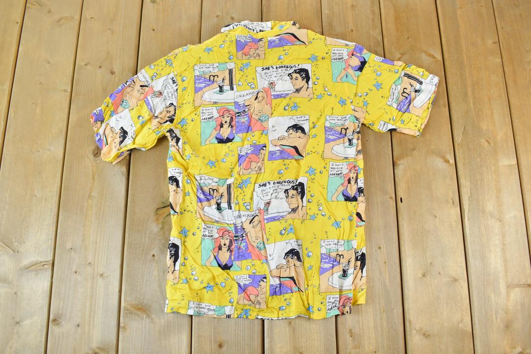 Vintage 1990s Love Island Hawaiian Button Up Shirt