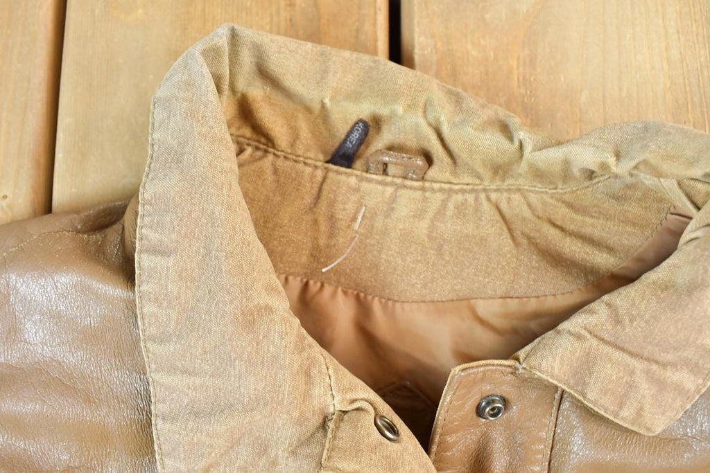 Vintage 1980s Brown Leather Buckled Light Jacket
