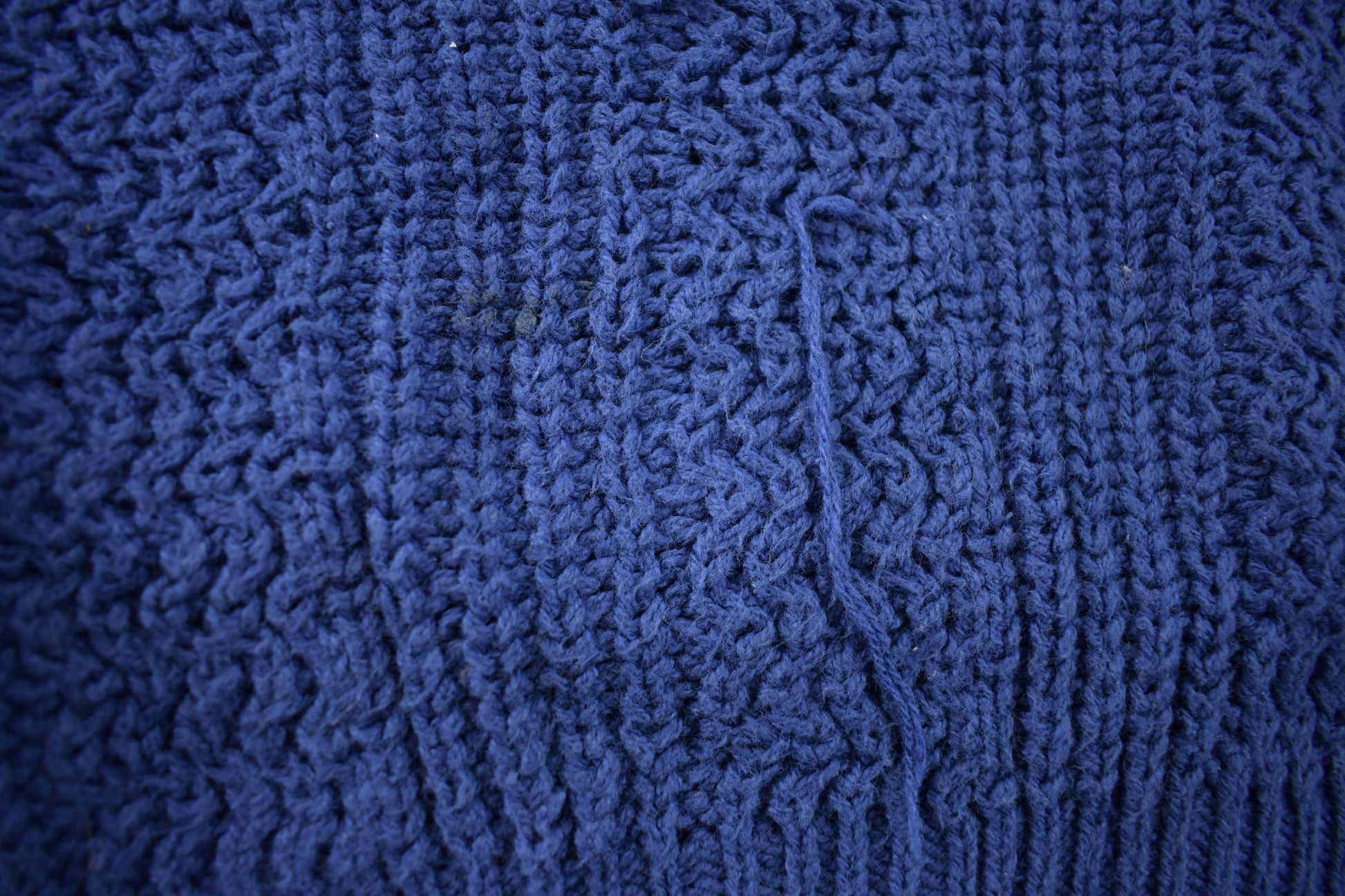 Vintage 1990s 3D Blue Cable Knit Crewneck Sweater / Vintage 90s Crewneck / Made in USA