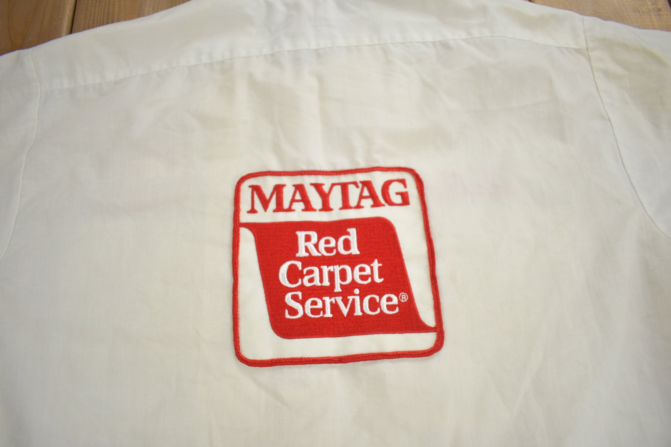 Vintage 1950s Maytag Red Carpet Service Button Up Shirt