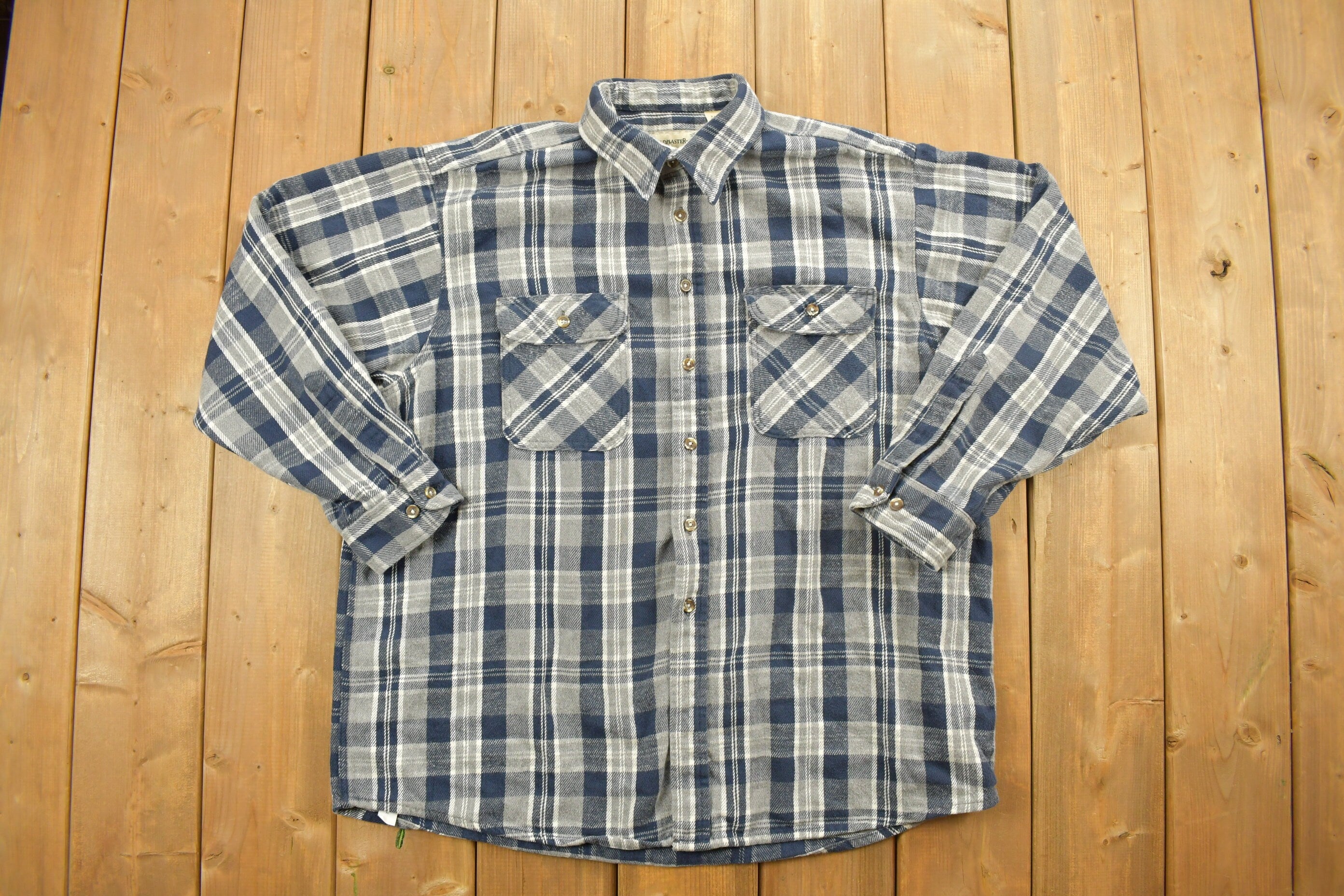 Vintage 1990s Field Master Plaid Flannel Button Up Shirt