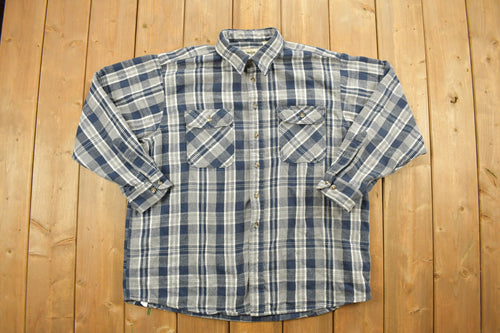 Vintage 1990s Field Master Plaid Flannel Button Up Shirt / 1990s Button Up / Vintage Flannel / Plaid Shirt / Button Down / Fall Theme