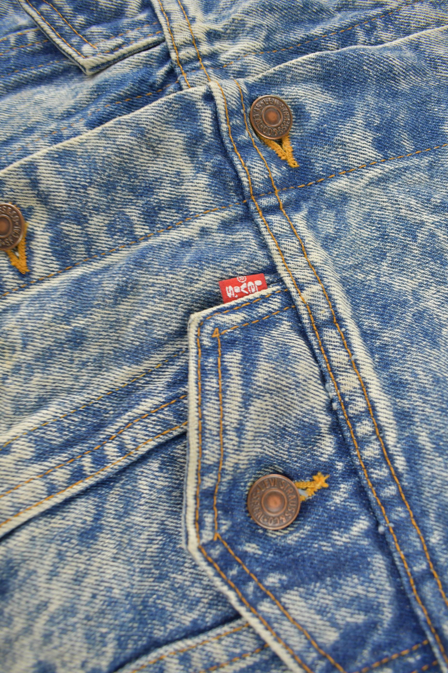 Vintage 1970s Levi's Acid Wash Type 3 Jean Jacket Made In USA Size XL