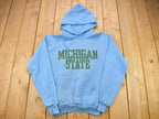Vintage 1980s Michigan State University Collegiate Hoodie  NCAA Sweatshirt  Sportswear  Americana  Michigan State Spartans