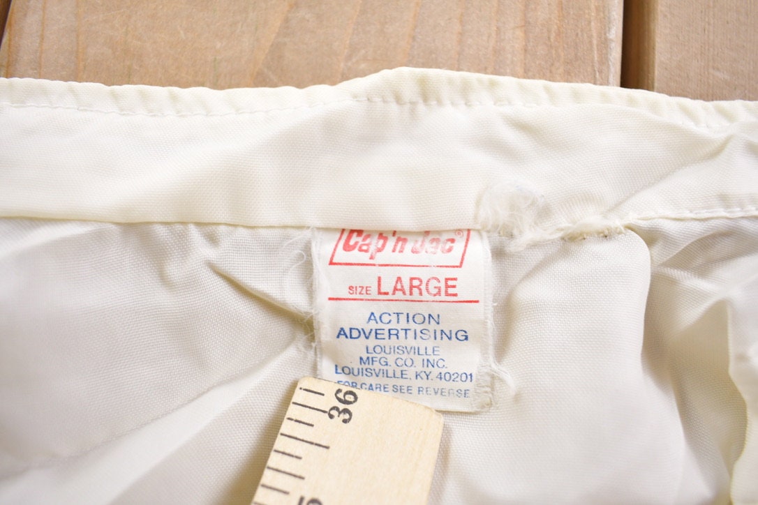 Vintage 1980s Cap'n Jac C&L Silver Shield Patchwork Windbreaker Jacket